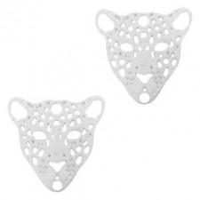 Metal Bohemian intermediate piece Leopard 15mm Silver